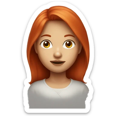 Red head girl portrait looking viewer sticker