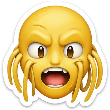 yellow emoji strangling itself sticker