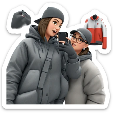 girls in trendy winter outfits sticker