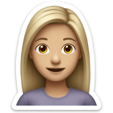 smiling girl with dark blonde hair sticker