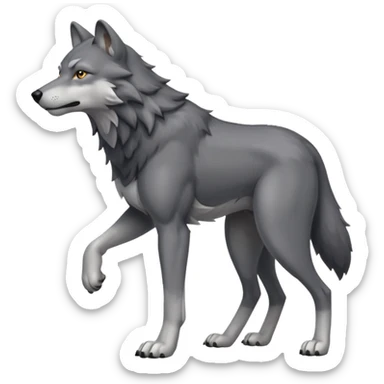 wolf walking on 4 sticker