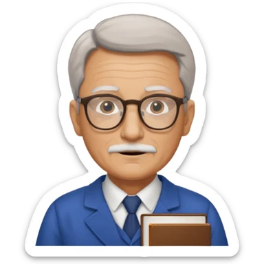 old male Librarian in foreign countries with glasses and librarian uniform sticker