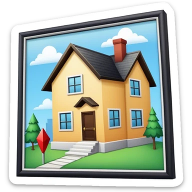 Stock market arrow going up behind the house sticker