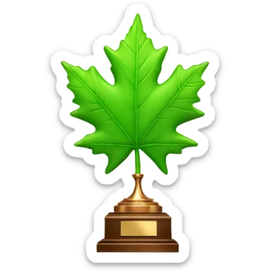 Green Maple Leaf Add a bronze trophy sticker