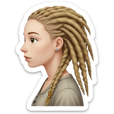 white woman with dreadlocks side view sticker