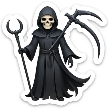 Shadow Scythe for grim reaper with black aura and the scythe must be black and straight in the handle with no additional things sticker