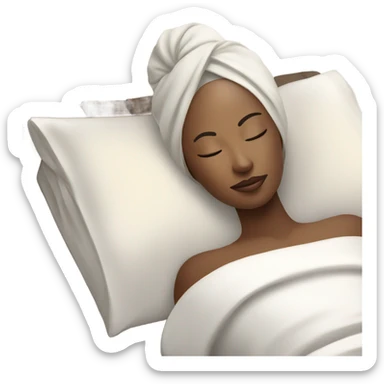 Lady with face mask spa beauty full face relaxing sticker