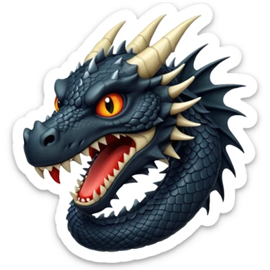 Angry black dragon sticker