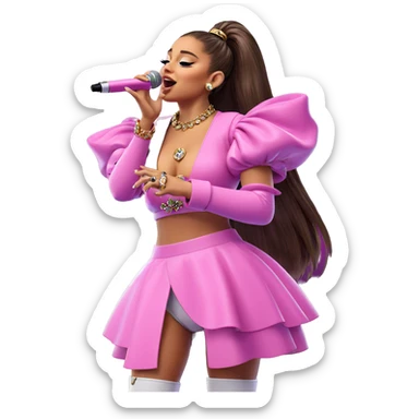 singing girl with jewelry sticker