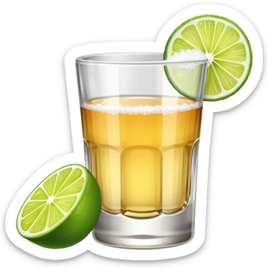 tequila shot, salt, and lime sticker