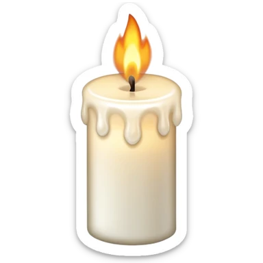 Candle white flame sticker