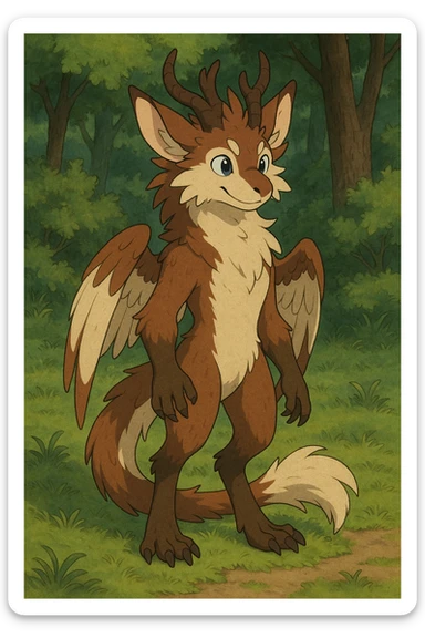 "Vernid" in full body (an open fantasy creature species by LiLaiRa) sticker