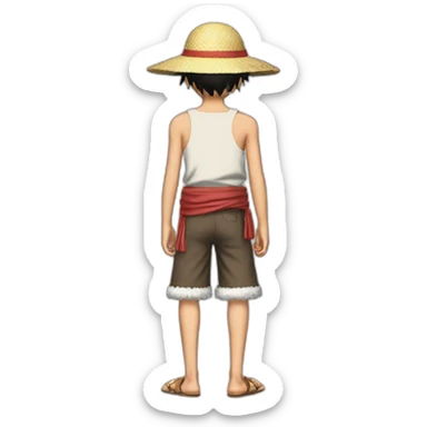 Luffy warano from the back sticker