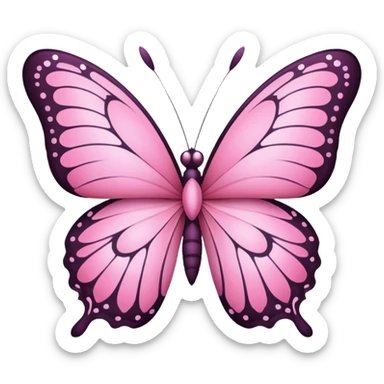 Un papillon rose sticker