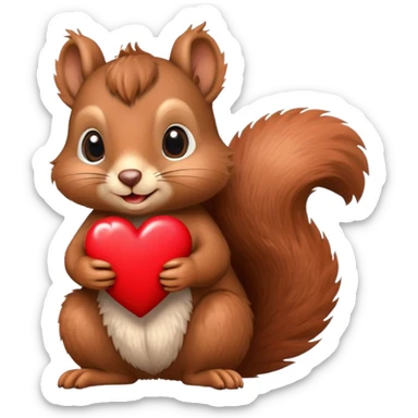 Squirrel with a heart sticker