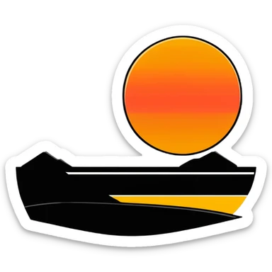 sunset setting sticker