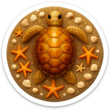 Make the sand look wet from a top-down view in the style of apple emojis. Keep the background transparent if present. sticker