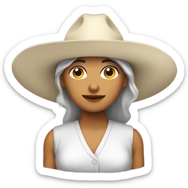 Mujer blanca con sombrero vueltiao  sticker