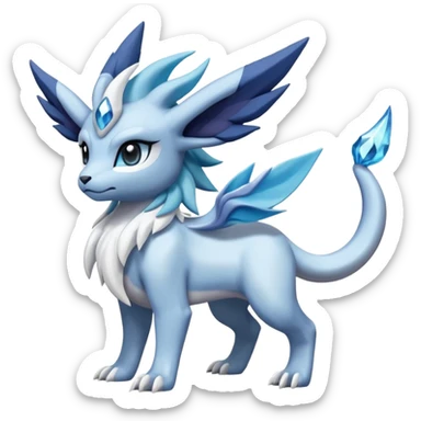 Snowy Flakey Scaly Absol-Glaceon-Suicune-Amaura-Dialga-fusion sticker