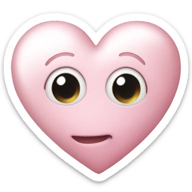 pearl light pink heart sticker