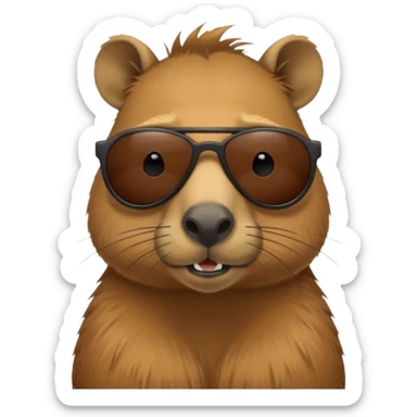 Capibara con lentes de sol oscuros sticker