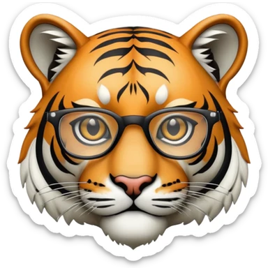 hacker tiger face with binary code and matrix background wearing glasses for Twitch emote sticker