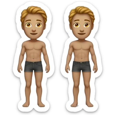 man with just skin instead of pants sticker