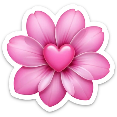 Pink heart-pink flower-pink nails sticker
