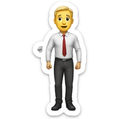 a man entering the room sticker