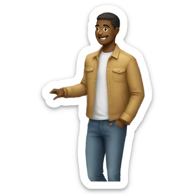 male buying clothes sticker