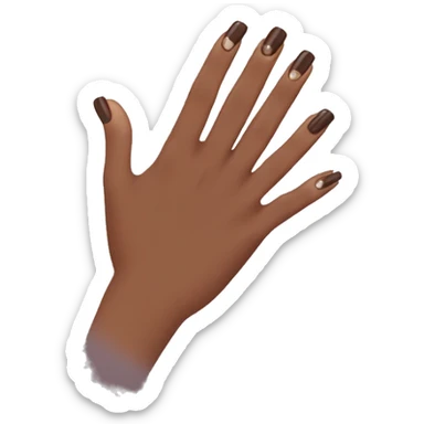 manicure with dark brown square nails sticker