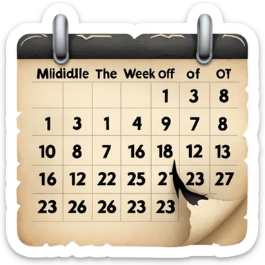 middleof the week sticker
