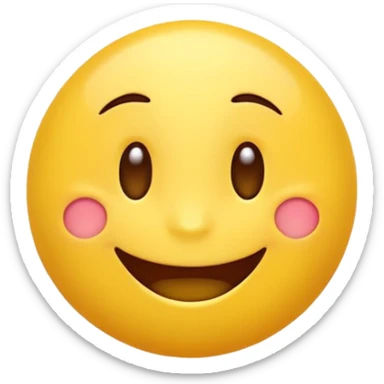Animated happy yellow emoji, bouncing up and down in a loop. Smooth motion. White background. sticker