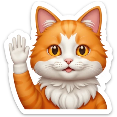 Cat waving  sticker