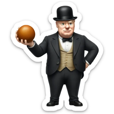 Churchill playing Boxbollen sticker