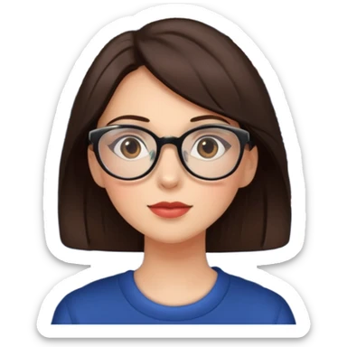 Brunette woman with glasses watching fireworks display  sticker