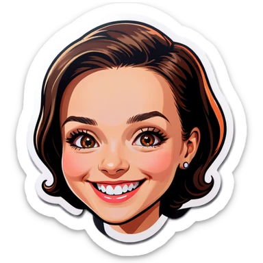 smiling portrait on black sticker