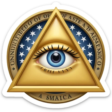 Great seal of the United States of America, the eye into triangle, illuminati symbol sticker