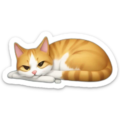 Un chat qui est allongé sur un coussin sticker