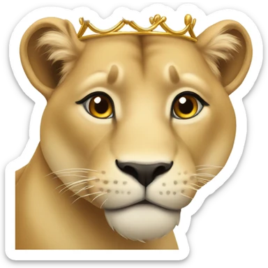 Lioness with a crown looking in love  sticker