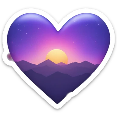 Vibrant heart with the night sky in it sticker