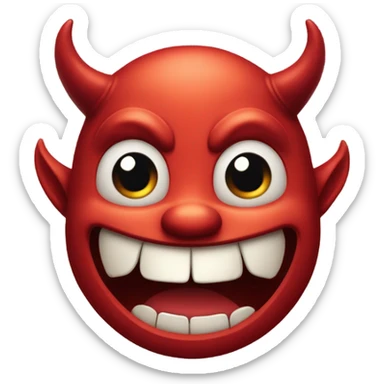 Devil emoji rubbing his hands together like he’s plotting something evil sticker