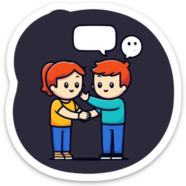 couple embracing with speech bubble saying tumse sticker