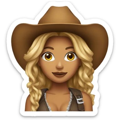 beyonce in cowboy hat sticker
