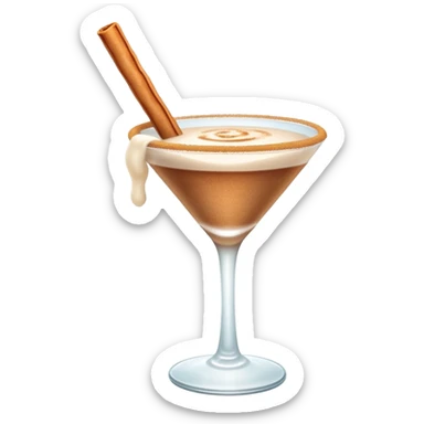 Cinnamon churro martini with one churro sticking out of the glass sticker