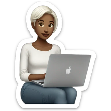 it-girl-white-short-hair-with-macbook sticker