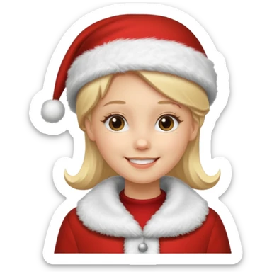 Blondie girl santa clauss sticker