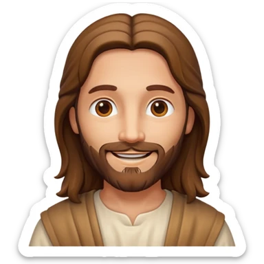 a picture of Jesus smiling sticker
