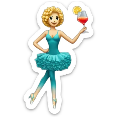 Danseuse cocktail farine sticker