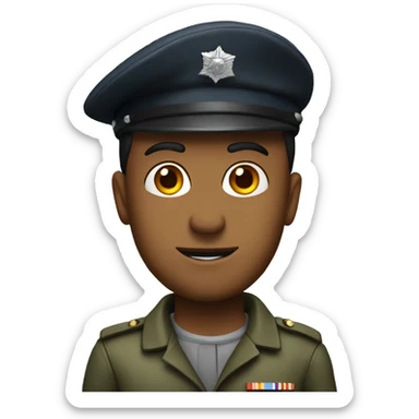 First lieutenant officer wearing military Beret sticker